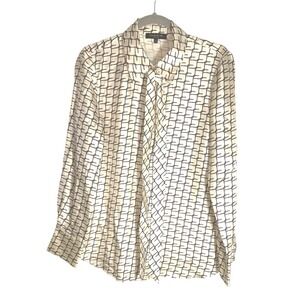 Lafayette 148 New York Cream and Black Blouse